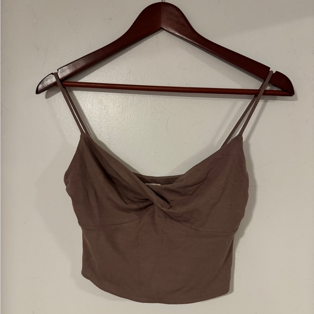 Aritzia Wilfred Twist Front Cropped Tank/Bralette mauve Size S